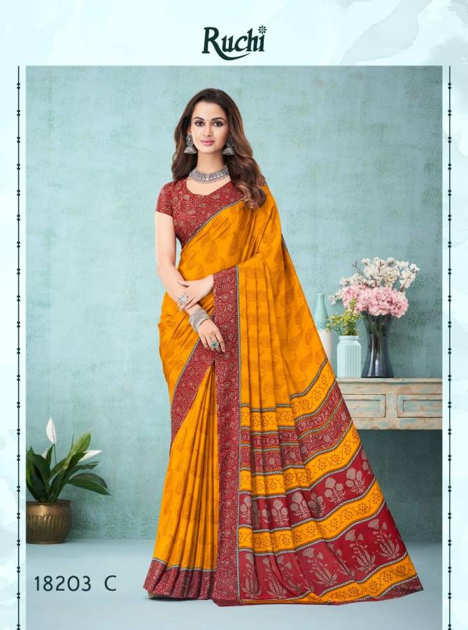 Ruchi Vivanta Silk Printed Ethnic Wear Crepe Latest Saree Collection